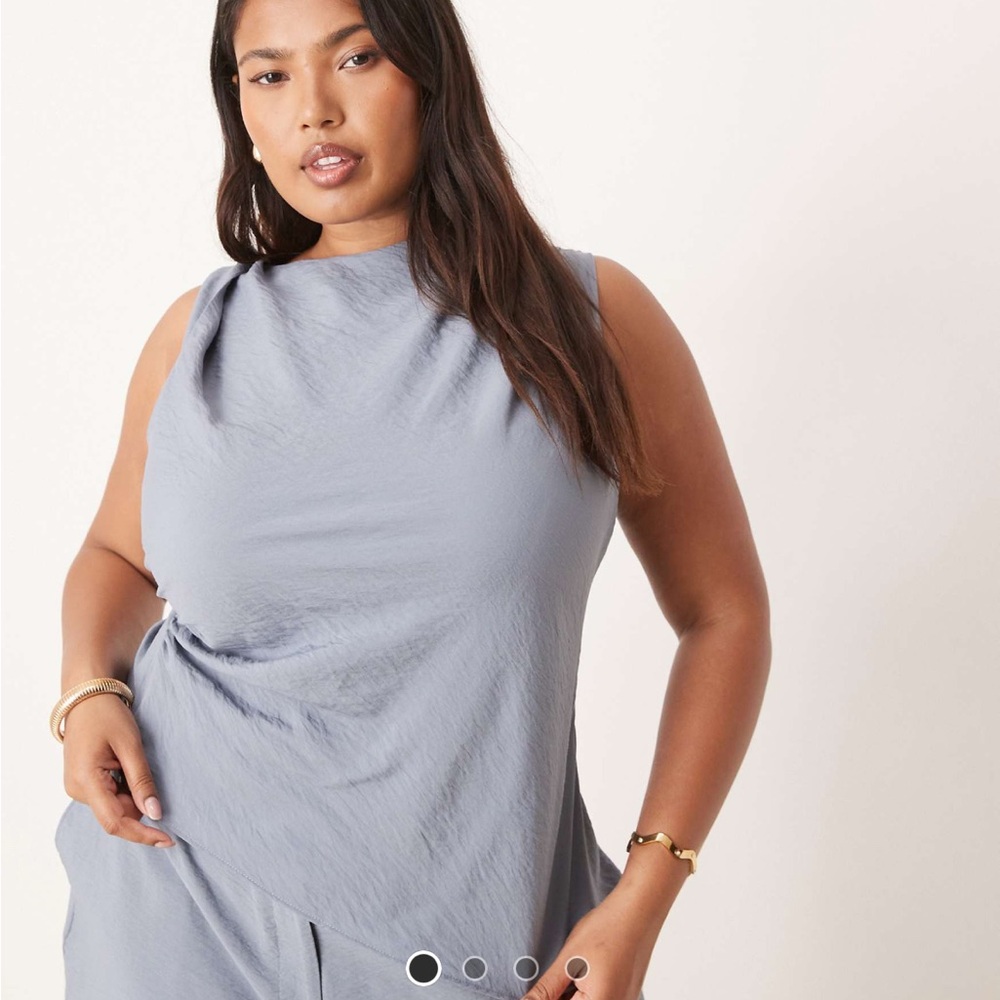 ASOS Curve Light Gray Sleeveless Blouse